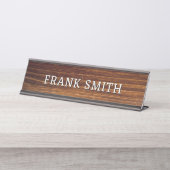 名前モダン素朴Wood Photo デスクネームプレート (正面)