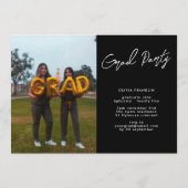 名前モダン編集可能な数々の写真卒業パーティー 招待状 (裏面)