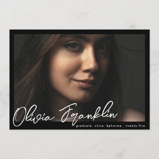 名前モダン編集可能な数々の写真卒業パーティー 招待状 (正面)