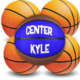 名前モノグラムのと位置（青/白） | ミニバスケットボール