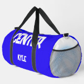 名前モノグラムのと位置(青/白) | Duffle ダッフルバッグ (右コーナー)