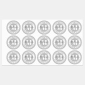 名前モノグラムのと循環文字 |グレー防水 ラベル (シート)