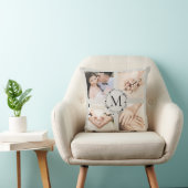 名前モノグラムのと開始日を含むコラージュリース クッション (椅子)