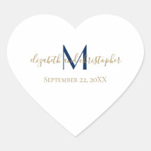 名前モノグラムのイニシャルブルー金ゴールド結婚ズ