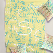 名前モノグラムのタイポグラフィパターン フリースブランケット