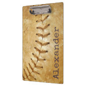 名前モノグラムのヴィンテージスポーツ野球 クリップボード (左)