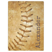 名前モノグラムのヴィンテージスポーツ野球 クリップボード (裏面)