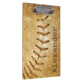 名前モノグラムのヴィンテージスポーツ野球 クリップボード (右)