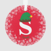 名前モノグラムの名赤でパーソナライズ オーナメント (裏面)