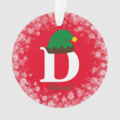 名前モノグラムの名赤でパーソナライズ オーナメント (正面)