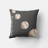 名前モノグラムの野球ブルースポーツバスルームこうもり クッション (裏面)