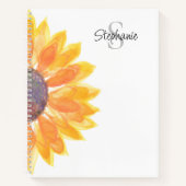 名前モノグラムひまわり ノートブック (正面)