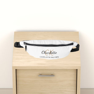 名前モノグラムイニシャルスクリプトシンプル ファニーパック