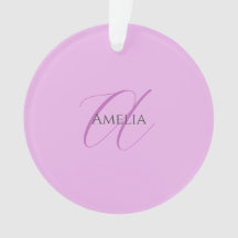 名前モノグラムイニシャルレターオーキッド&薄紫