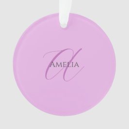 名前モノグラムイニシャルレターオーキッド&薄紫 オーナメント