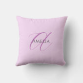 名前モノグラムイニシャルレターオーキッド&薄紫 クッション (裏面)