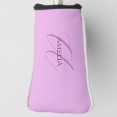 名前モノグラムイニシャルレターオーキッド&薄紫 ゴルフヘッドカバー (回転90)