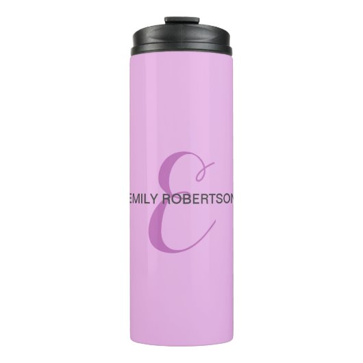 名前モノグラムイニシャルレターオーキッド&薄紫 タンブラー (正面)