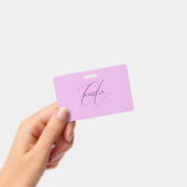 名前モノグラムイニシャルレターオーキッド&薄紫 バッジ (手持ち)