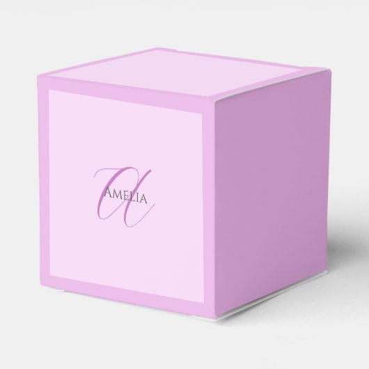 名前モノグラムイニシャルレターオーキッド&薄紫 フェイバーボックス (裏面サイド)