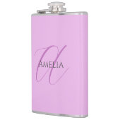 名前モノグラムイニシャルレターオーキッド&薄紫 フラスク (左)