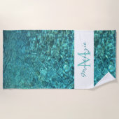 名前モノグラムウォータービーチタオル ビーチタオル (正面)