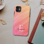 名前モノグラムオレンジケースメイトiPhoneケース iPhone 11 ケース<br><div class="desc">このiPhoneスタイリッシュケースは飾オレンジとサンゴの色合いの水色の洗浄デザインと一緒である。名前とモノグラムで簡単にカスタマイズ。[更にカスタマイズ表示]オプションを使用して、文字のサイズ、スタイル、色をもし変更する。</div>