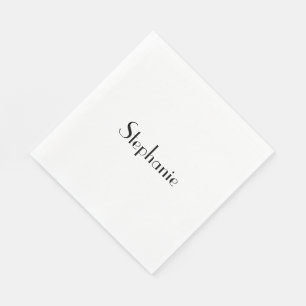 名前モノグラムテンプレートカスタム白黒カッコいい スタンダードランチョンナプキン