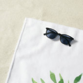 名前モノグラムピンクフローラ ビーチタオル (インサイチュ)