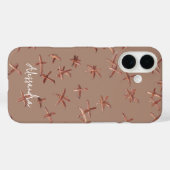 名前モノグラムボホミニマリストブラウンローゼ金ゴールドシック Case-Mate iPhoneケース (裏面 (横))