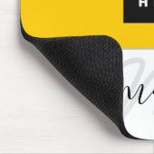 名前モノグラムミニマルイエローレモンホワイトロゴ マウスパッド (コーナー)