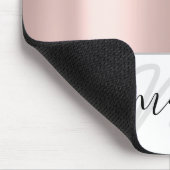 名前モノグラムミニマルバラ赤面白モダン マウスパッド (コーナー)