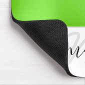 名前モノグラムミニマルフレッシュグリーン白モダン マウスパッド (コーナー)