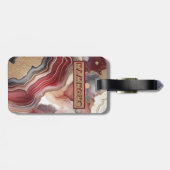 名前モノグラムモダン金ゴールド&マルーンGeode | ラゲッジタグ (裏面横)