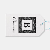 名前モノグラムリーガルスタイルギフトラベル ギフトタグ (正面(横))