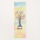 名前モノグラムレインボーツリー ヨガマット (正面)