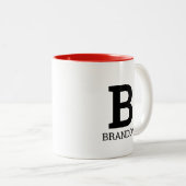 名前モノグラム付き2トーンカラーコーヒーマグギフト ツートーンマグカップ (正面右)