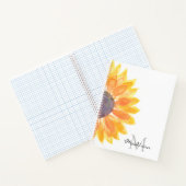 名前モノグラム水彩ひまわり ノートブック (内部)