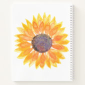 名前モノグラム水彩ひまわり ノートブック (裏面)