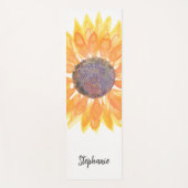 名前モノグラム水彩ひまわり ヨガマット (正面)