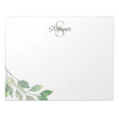 名前モノグラム水色 ノートパッド (正面)