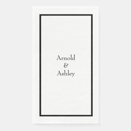 名前モノグラム結婚白黒ブライダルシャワー (正面)