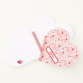 名前モノグラム(白の赤いハート付き) | ノートブック (内部)