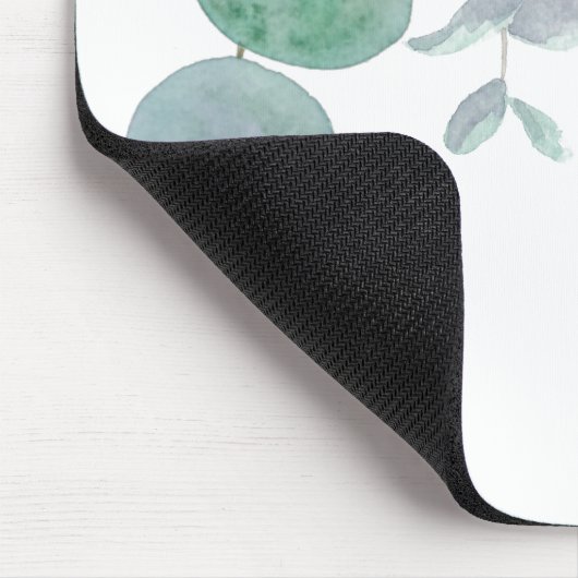 名前モノグラムEucalyptus緑 マウスパッド (コーナー)