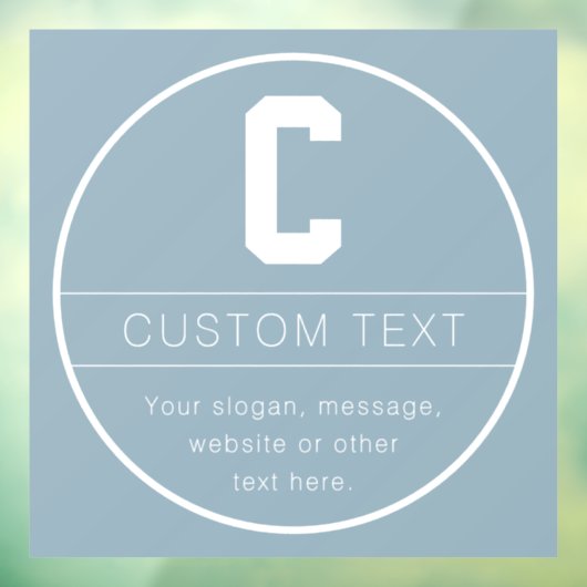 名前ユニークとモノグラムテンプレート | ほこりっぽい青 ウィンドウサイン (シート3)