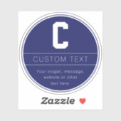 名前ユニークとモノグラムテンプレート | ネイビーブルー シール (シート)