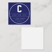 名前ユニークとモノグラムテンプレート | ネイビーブルー ノートカード (正面/裏面)