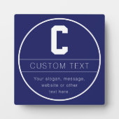 名前ユニークとモノグラムテンプレート | ネイビーブルー フォトプラーク (正面)