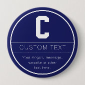 名前ユニークとモノグラムテンプレート | ネイビーブルー 缶バッジ (正面)