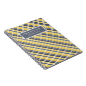 名前ユニークイエローグレイストライプカスタム ノートブック (右側)